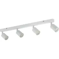 TK Lighting Takspotlight Top, vit, 83 cm, 4 lampor, metall, GU10 Top , dimbar, Vitt / opal, Vardagsrum / matsal, Metall, Modern, Halogen spots