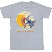Disney Girls Lilo & Stitch Summer Waves Cotton T-Shirt (Sports Grey)