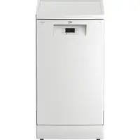Beko BDFS15020W, Fristående, Slimline (45 cm), Vit, LED, Rostfritt stål, 10 kuvert