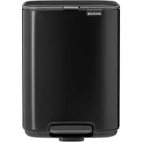 Brabantia Bo, 4 l, Rektangulär, Stål, Svart, Plast, Pedal