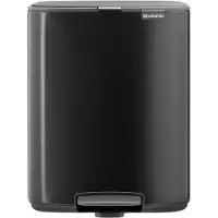 Brabantia Bo Pedal Bin, 12 l, Rektangulär, Stål, Svart, Pedal, 292 mm