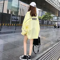 WTEMPO Dam Mellång Solskyddskläder Sommar Lös Plus Size Koreanska Solskyddskläder Lätt Långärmad Jacka XL