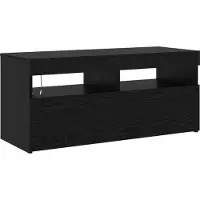 vidaXL TV-skåp 2 stycken med LED-lampor Svart-ek Konstruerat trä