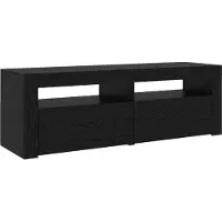 vidaXL TV-bänkset 3 pcs Svart Ek 270 x 35 x 40 cm Konstruerat trä