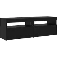 vidaXL TV-bänkar 3 stycken med LED-lampor Svart ek Konstruerat trä