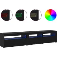 vidaXL TV-skåp 2 pcs Svart Ek 195 x 35 x 40 cm Konstruerat trä
