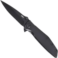 CRKT Slag 7600K Black Oxide D2, Black Stainless Steel, pocket knife, Russ Kommer design