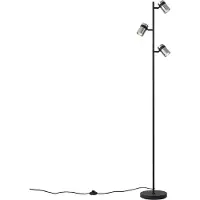 QAZQA Modern golvlampa svart med rökglas 3-ljus roterbar och lutningsbar - Gianni