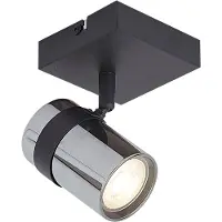QAZQA Modern spotlight svart med rökglas roterbar och lutbar - Gianni