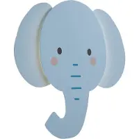QAZQA Vägglampa för barn blå inkl. LED 3-stegs dimbar - Ellie the Elephant