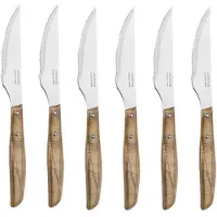 Jamon Biffknivar - ARCOS - Forest - Set med 6 - Rostfritt stål - Komprimerat poppelträ