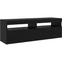 vidaXL TV-skåp 2 pcs Svart Ek 260 x 37 x 40 cm Konstruerat trä