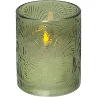 Star Trading LED Blockljus Flamme Leaf | Ø10cm x 12,5cm | grön []