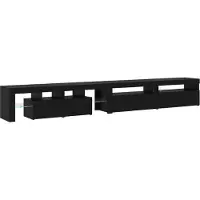 vidaXL TV-skåp 3 pcs Svart Ek 290 x 36,5 x 40 cm Konstruerat trä