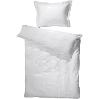 Turiform Vitt sänglinne - 100% egyptisk bomullssatin - Babysängkläder 70x100 cm - Turistripa - Smala ränder