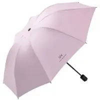 Mtp Products Anti-UV kompakt hopfällbart paraply för sol och regn - rosa