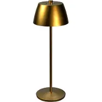 Konstsmide LED-batteridriven bordslampa Eze, matt guld, 32 cm, IP54, USB dimbar, Mässing / guld, Vardagsrum / matsal, Aluminium / grå / zink, Modern