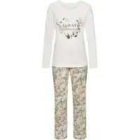 LASCANA Pyjamas camel / ecru / pastellgrön / vit