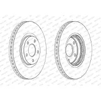 FERODO Bromsskivor DDF1724C fram, ventilerad, 2 Stycke