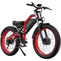 DUOTTS N26 Elcykel 26 1500w Dubbla Motorer 48V 20Ah Samsung Batteri röd