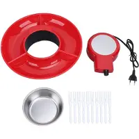 OutsideWorld Elektrisk fonduegrytset med 10 gafflar 2 växlar 25W Chokladfonduegryta Smältande choklad Liten gryta L(for 6.5-9kg)