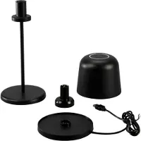 Konstsmide LED-batteridriven bordslampa Biot, svart, höjd 30 cm, IP54, USB dimbar, Svart, Vardagsrum / matsal, Aluminium / grå / zink, Modern