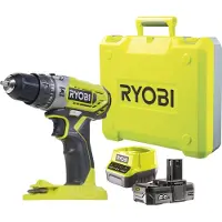 Ryobi Sladdlös slagborrmaskin/skruvdragare - 2 hastigheter 18V ONE+ 40Nm + 2,0 Ah batteri och 1 snabb laddare 2,0A R18PD2-120B