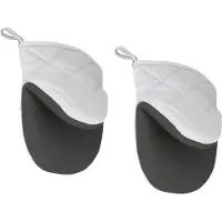 Metaltex ugnshandskar antislip, 2-pack, grå/svart, korta, bomull, silikon, polyester, 1 st (239532109)