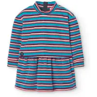 Boboli Velour Striped Klänning Med Långa ärmar