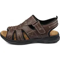Infinity Leather Marinblå lätta sandaler med öppen tå för män
