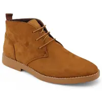 Infinity Leather Herrbruna premium Chukka-stövlar i ökenstil i mocka