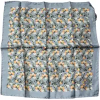 Dolce&Gabbana Grå Apelsiner Silkesfyrkantig Näsklippduk Scarf