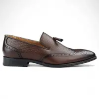Infinity Leather Herr Bruna Tassel Mockasin Loafers Eleganta Slip-On Finskor