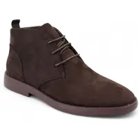 Infinity Leather Herrbruna premium Chukka-stövlar i ökenstil i mocka