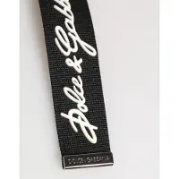 Dolce&Gabbana Svart Vit Polyester DG Logotyp Silver Mäns Nyckelring Nyckelring