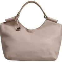 Dolce&Gabbana Ljusrosa Hjortskinns Logo Plack Tote Väska med Handtag