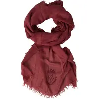 Dolce&Gabbana Mörkröd kashmirstickad omslagsjal med fransar