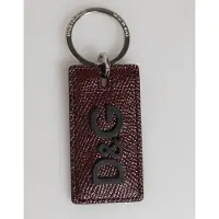 Dolce&Gabbana Mörkbrun Läder Logotyp Metallring Herr Nyckelring Nyckelring