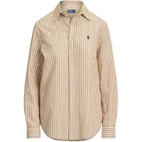 Ralph Lauren för kvinnor. 211971514501 Skjorta i bomull och linne Classic Fit brun (S), Casual, Lång ärm