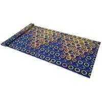 GoolRC 6 Yards Afrikanskt Polyester Vax Tryck Tyg Olika Färgglada Mönster Geometriskt Mönster Polyester blue