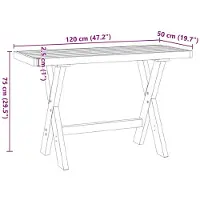 vidaXL Skrivbord NOAIN X-formade ben 120x50x75 cm massiv furu