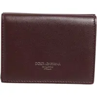 Dolce&Gabbana Läderpräglad logotyp trifold herrkortshållare mörkbrun