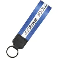 Dolce&Gabbana Vit Blå Logotyp Polyester PVC Nyckelring Nyckelcharm