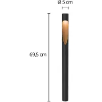 Louis Poulsen LED pollare Flindt, Svart, Aluminium / grå / zink, Design, LED-utomhuslampa
