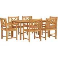 vidaXL Trädgårdsmöbelset 7 pcs Brun Massivt Akaciaträ