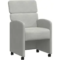vidaXL Matstolar med hjul 2 pcs Ljusgrå 58 x 65 x 98 cm Sammet