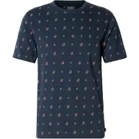 Scotch & Soda T-shirt indigo / citrongul / grå / rosa