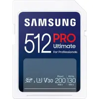 Samsung PRO Ultimate MB-SY512S - Flash-minneskort - 512 GB - Video Class V30 / UHS-I U3 - SDXC UHS-I - vit