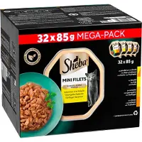 Sheba Mini Filets Poultry Selection i sås megapack våtfoder katt (bägare 85 g)