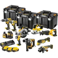 DeWalt DCK1012P4T sladdlös verktygssats, 10 st., 18V, 4x5,0 Ah, 3 TSTAK